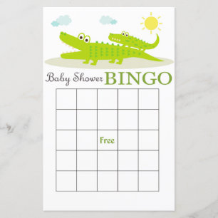 Tarjeta de bingo de ducha de bebé de lagarto