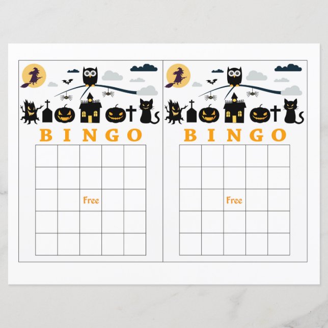 Tarjeta de bingo de Halloween (Anverso)