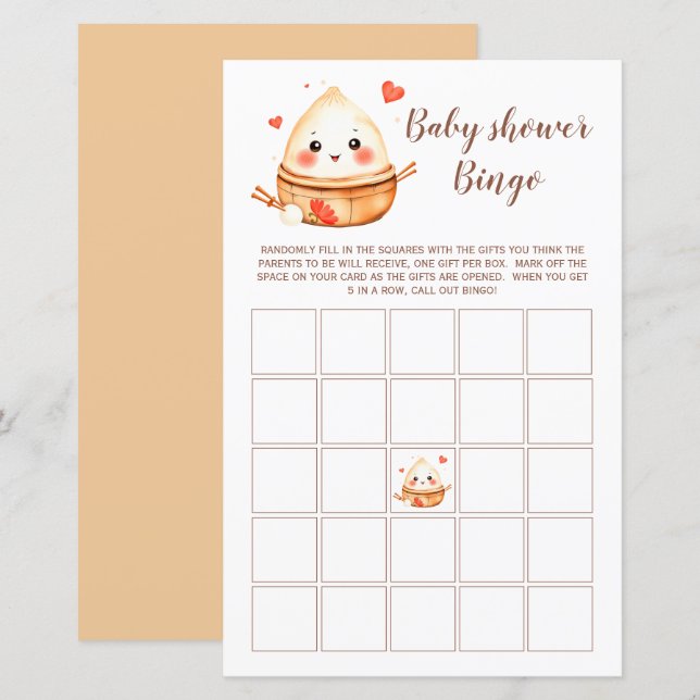 Tarjeta de bingo de juego de Baby Shower de pequeñ (Anverso / Reverso)