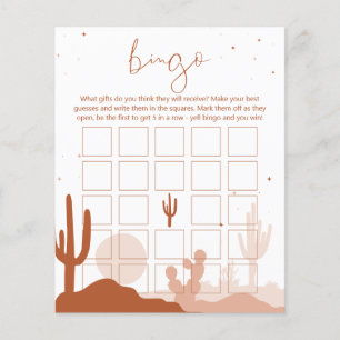 Tarjeta de bingo de novia del desierto