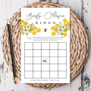 Tarjeta de Bingo de Papel de Bebé y Daisy Baby