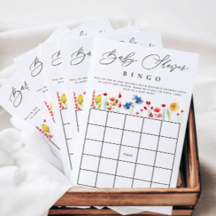 Tarjeta de Bingo de Papel de Flor Silvestre Baby S