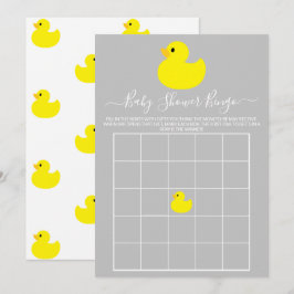 Tarjeta de Bingo de Regadera de Bebé con Pato de G