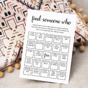 Tarjeta de Bingo del juego editable Encuentra a al