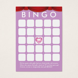 Tarjeta de bingo Diamond Heart Purple Bridal Showe