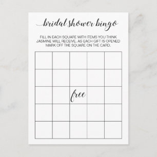 Tarjeta de Bingo Elegante Bridal Shower
