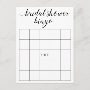 Tarjeta de Bingo Elegante Bridal Shower