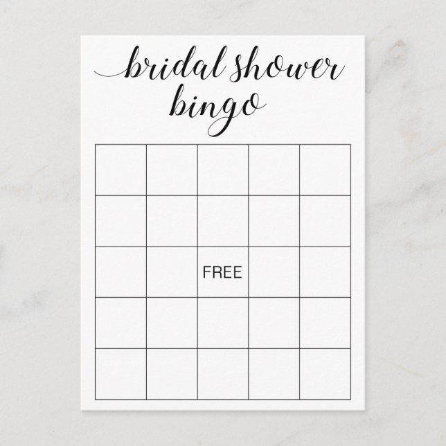 Tarjeta de Bingo Elegante Bridal Shower (Anverso)
