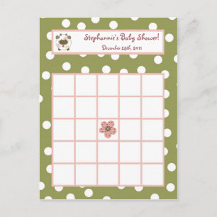 Tarjeta de bingo escribible Abby's Farm Pink Girly