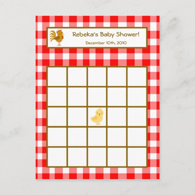 Tarjeta de bingo escribible Animales de granja de  (Anverso)