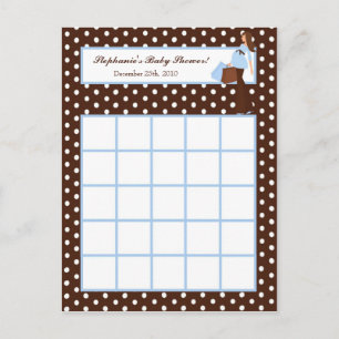 Tarjeta de bingo escribible Blue Mod Mom Polka Dot
