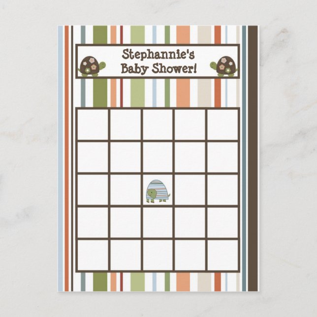 Tarjeta de Bingo Escrita Laguna Beach Turtle Frog  (Anverso)