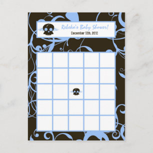 Tarjeta de Bingo Escrita Niño Punk Azul Flauta de 