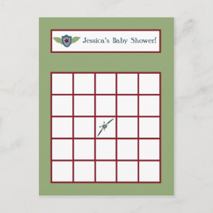 Tarjeta de Bingo Escrita para Avión Vintage