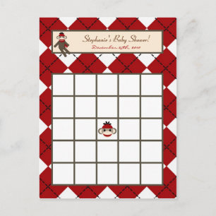 Tarjeta de Bingo Escrita Red Sock Mono Argyle
