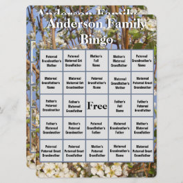 Tarjeta de Bingo Familiar Foto de árbol blanco flo