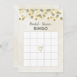 Tarjeta de Bingo Faux Gold Purpurina Bridal Shower