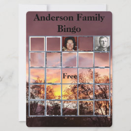 Tarjeta de bingo fotográfico e invitación a la Reu