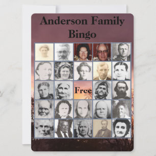 Tarjeta de bingo fotográfico e invitación a la Reu