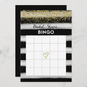 Tarjeta de Bingo Gold y Black Bridal Shower