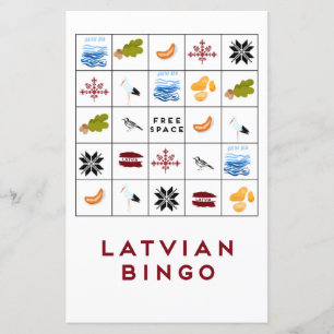 Tarjeta de bingo letón versión 5