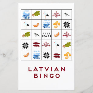 Tarjeta de bingo letón versión 6