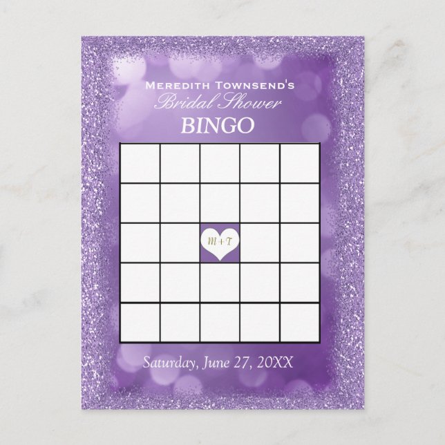 Tarjeta de bingo | Luces de lavanda (Anverso)