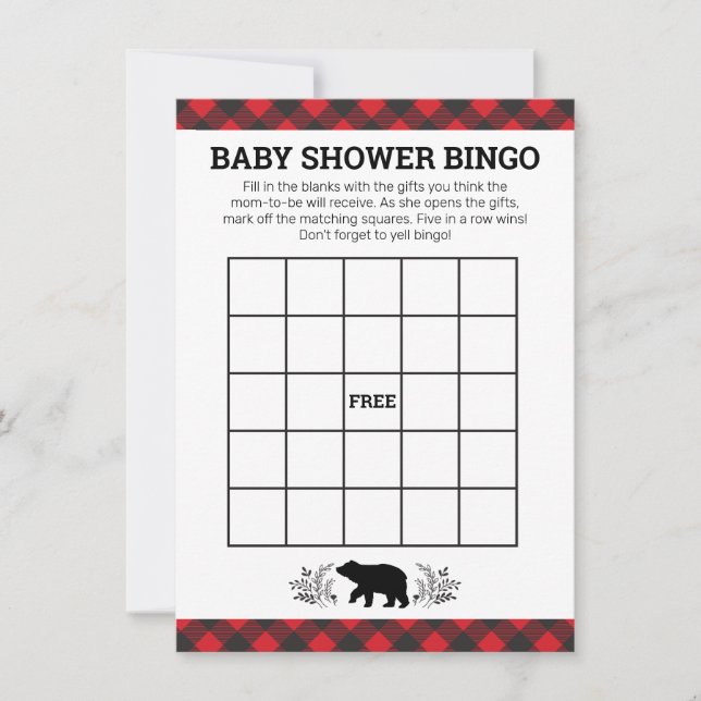 Tarjeta de bingo Lumberjack Bear (Anverso)
