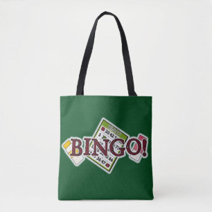 Tarjeta de bingo palabra arte tota bolsa