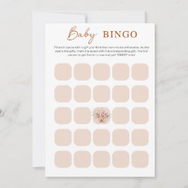 Tarjeta de Bingo para Baby Shower Boho Chic Minima