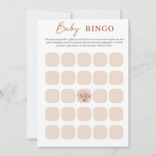 Tarjeta de bingo para baby shower boho chic minima