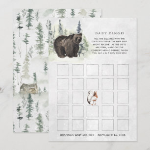 Tarjeta de bingo para baby shower Bosque rústico