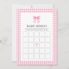 Tarjeta de Bingo para Baby Shower con Lazo de Acua