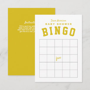 Tarjeta de BINGO para baby shower con tema de puer