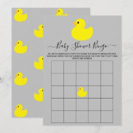 Tarjeta de bingo para baby shower de patito de gom