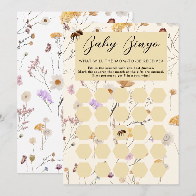 Tarjeta de Bingo para Bebé Baby Shower (Anverso / Reverso)