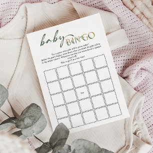 Tarjeta de Bingo para Bebé Baby Shower de Verdor y