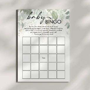 Tarjeta de bingo para bebé Baby Shower Green Moder