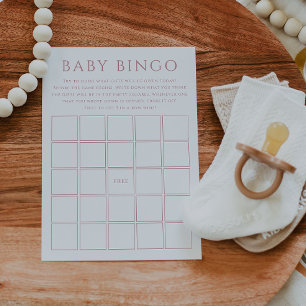 Tarjeta de bingo para bebé Baby Shower, Rosa simpl