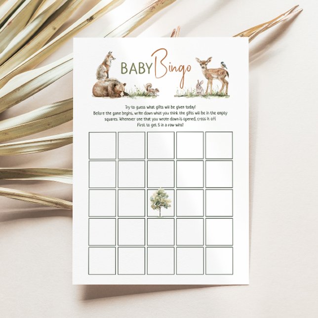 Tarjeta de bingo para bebé de animales de Woodland (Subido por el creador)