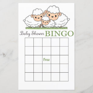 Tarjeta de bingo para bebé de cordero
