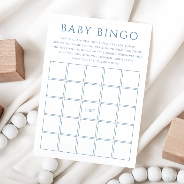 Tarjeta de bingo para bebé Dusty Blue Baby Shower  (Subido por el creador)