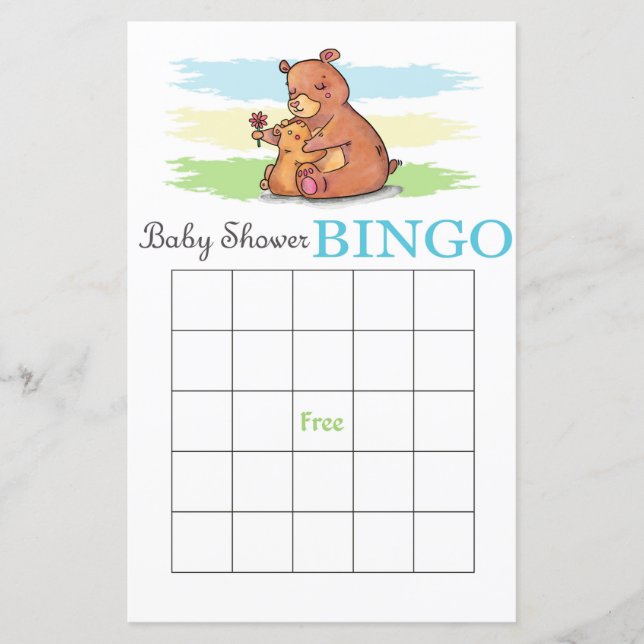 Tarjeta de bingo para la ducha de bebé (Anverso)