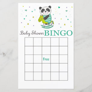 Tarjeta de bingo para la ducha de bebé Panda