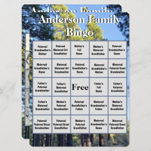 Tarjeta de bingo para Reunión Familiar Foto de bos