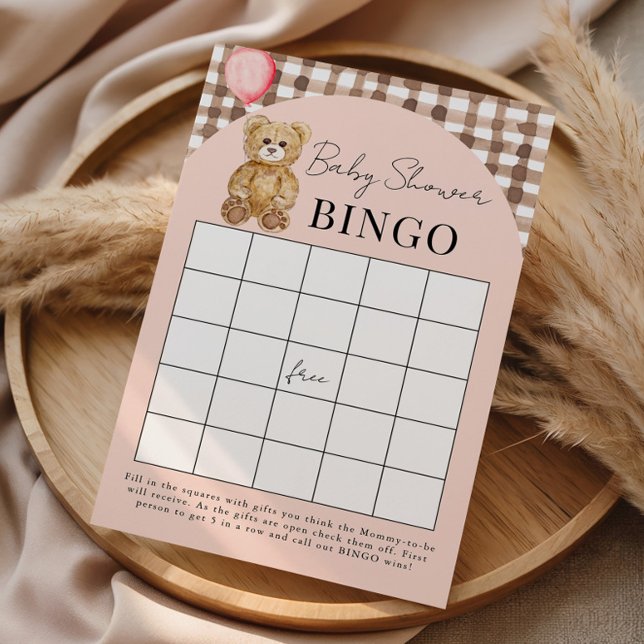 Tarjeta de bingo rosado para Baby Shower Rubor Bea (Subido por el creador)