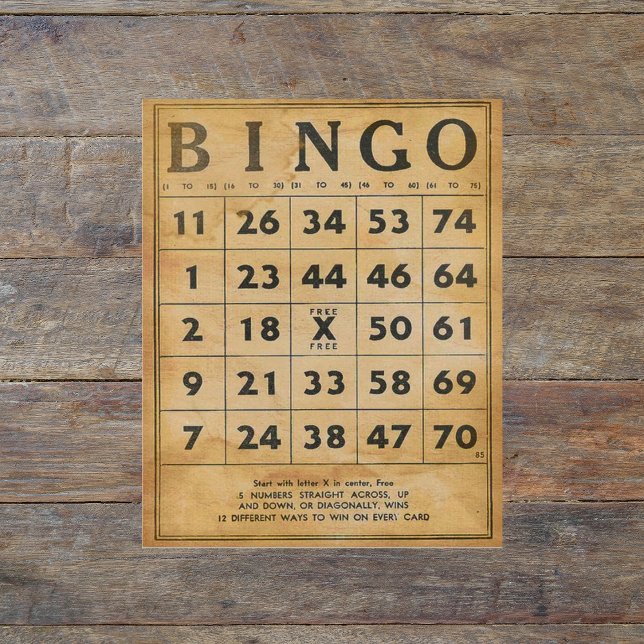 Tarjeta de bingo vintage Scrapbook Ephemera (Subido por el creador)
