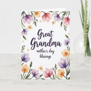 Tarjeta de bisabuela con acuarela