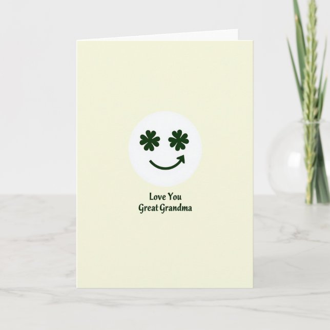 Tarjeta de Bisabuela con Sonrisa de Trébol (Anverso)