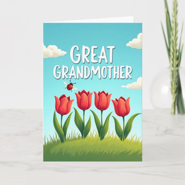 Tarjeta de Bisabuela Tulipán Querida (Anverso)